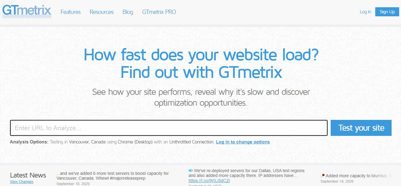 معرفی ابزار GTmetrix